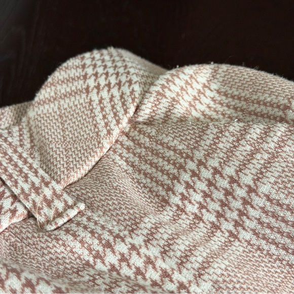 Halara LARGE Pink High Waisted Pocket Wide Leg Houndstooth Plaid Casual Pants - Picture 11 of 11